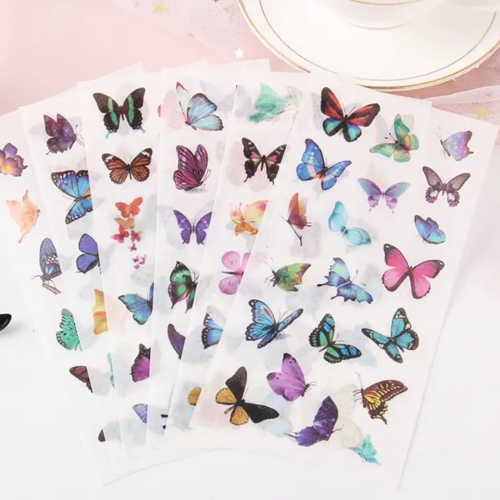 $2 BUTTERFLIES STICKER SHEETS. 6 SHEET SET. NEW. $2 WITH ANY ORDER OF $10 OR MOR